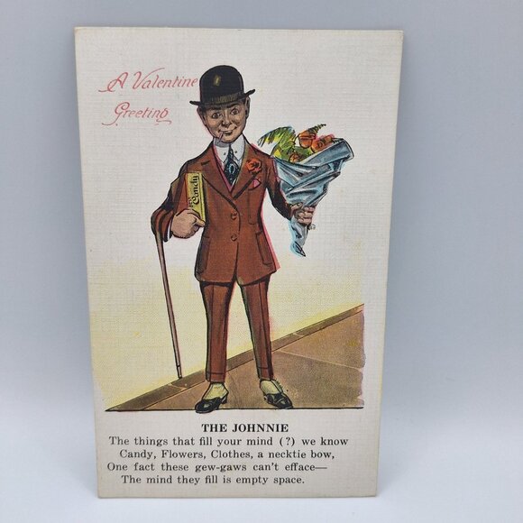 Valentine Comics Johnnie Series No 264 Vintage Postcard Retro Humoristic Art Jon - Picture 6 of 6